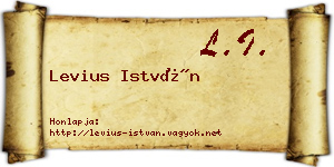 Levius István névjegykártya
